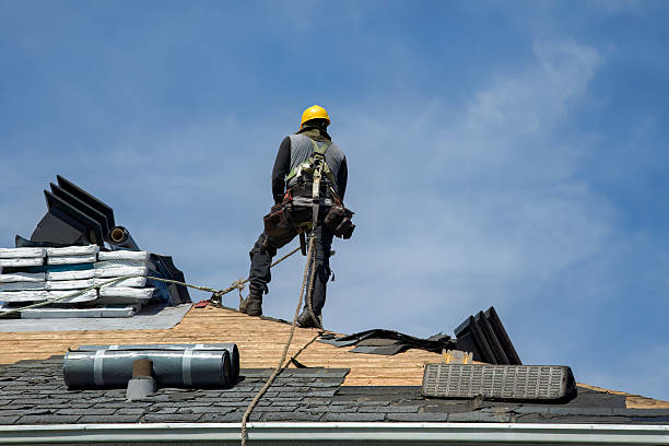 Professional Gutter Installation technician working in Preston Hollow, NY